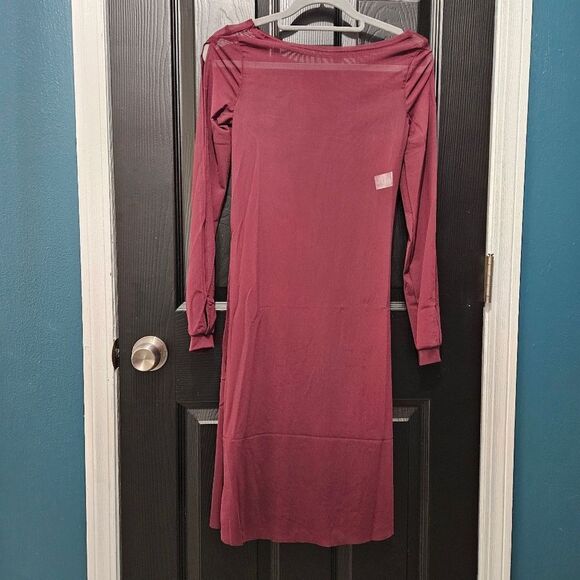 Weissman Balera NWOT child large raisen maroon sheer dance costume dress - Picture 1 of 9